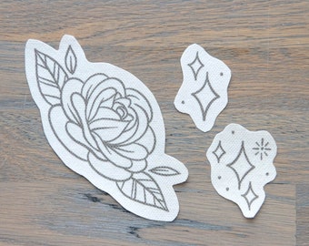 Stick and Stitch Embroidery Pack, Rose Multipack, Rinse-Away, DIY Embroidery Stencil