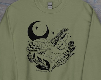 Print on Demand Barn Owl Distelfink Unisex Crew Neck, Multiple Colors Available S–3X (Select Colors in 4-5X)