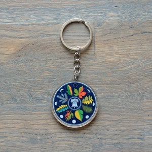 Philadelphia Hex Sign Keychain, Acrylic Charm, Cute Keychain, Accessories, Philly Design, Stainless Steel Keyring