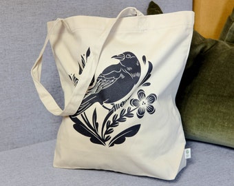 Crow Distelfink Tote, Heavyweight, Re-Usable Cotton Tote Bag, PA Dutch Design