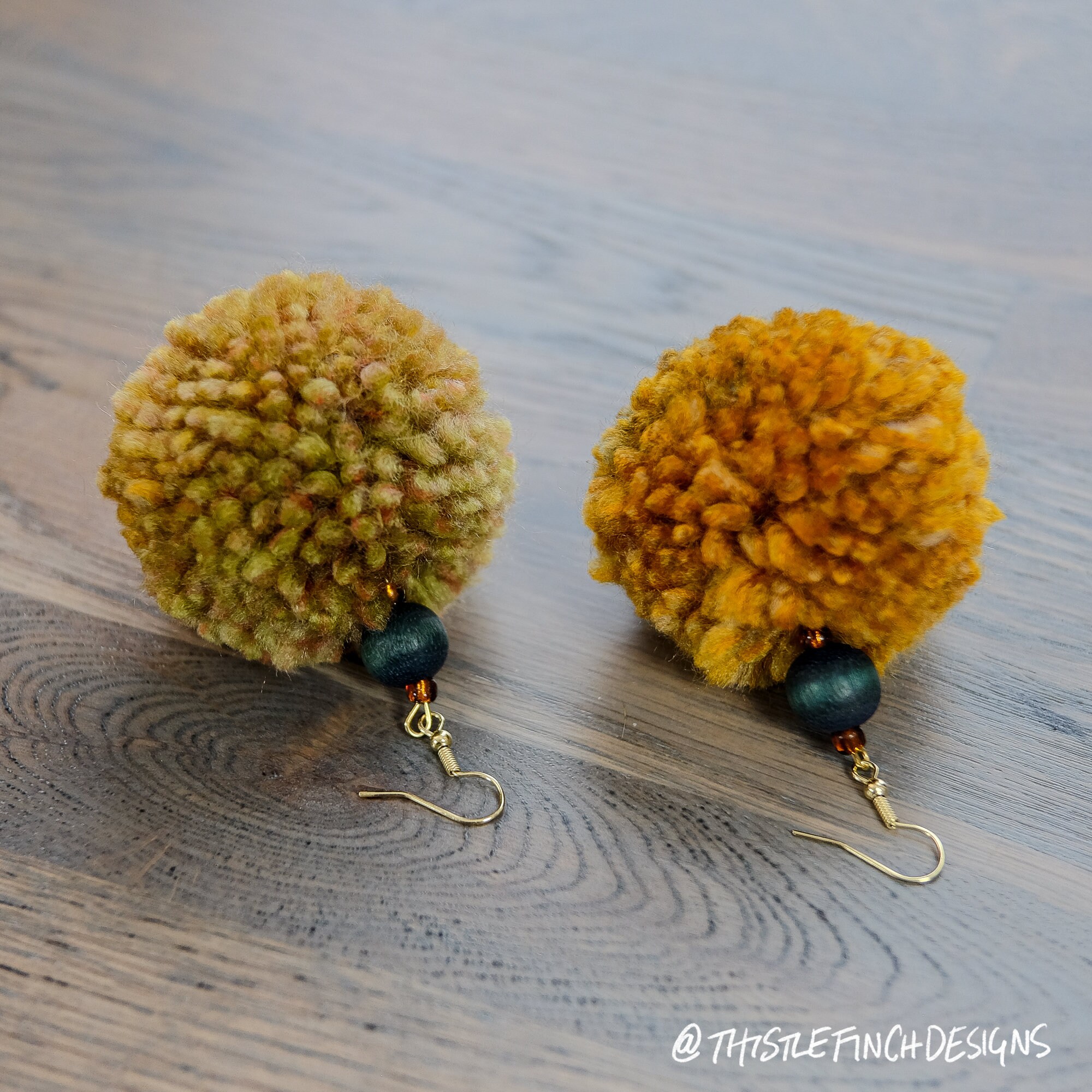 Statement Earrings Pom Poms Yarn Jewelry Gifts for Her Etsy