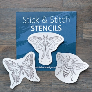 NOWOŚĆ! Zestaw szablonów do haftu Stick and Stitch, różne owady, haft DIY