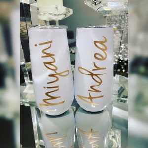 Champagne Tumblers, bridemaid tumblers, bridal party tumblers