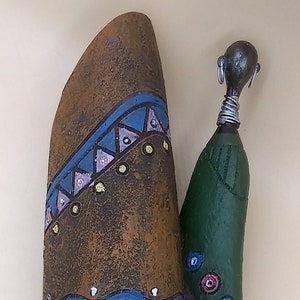Vintage African Tribal Man Figurine Vase: Resin Native Art Display