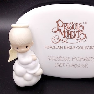 Figurki Enesco Precious Moments: tabliczki kolekcjonerskie klubu z lat 80. – nowe w pudełku