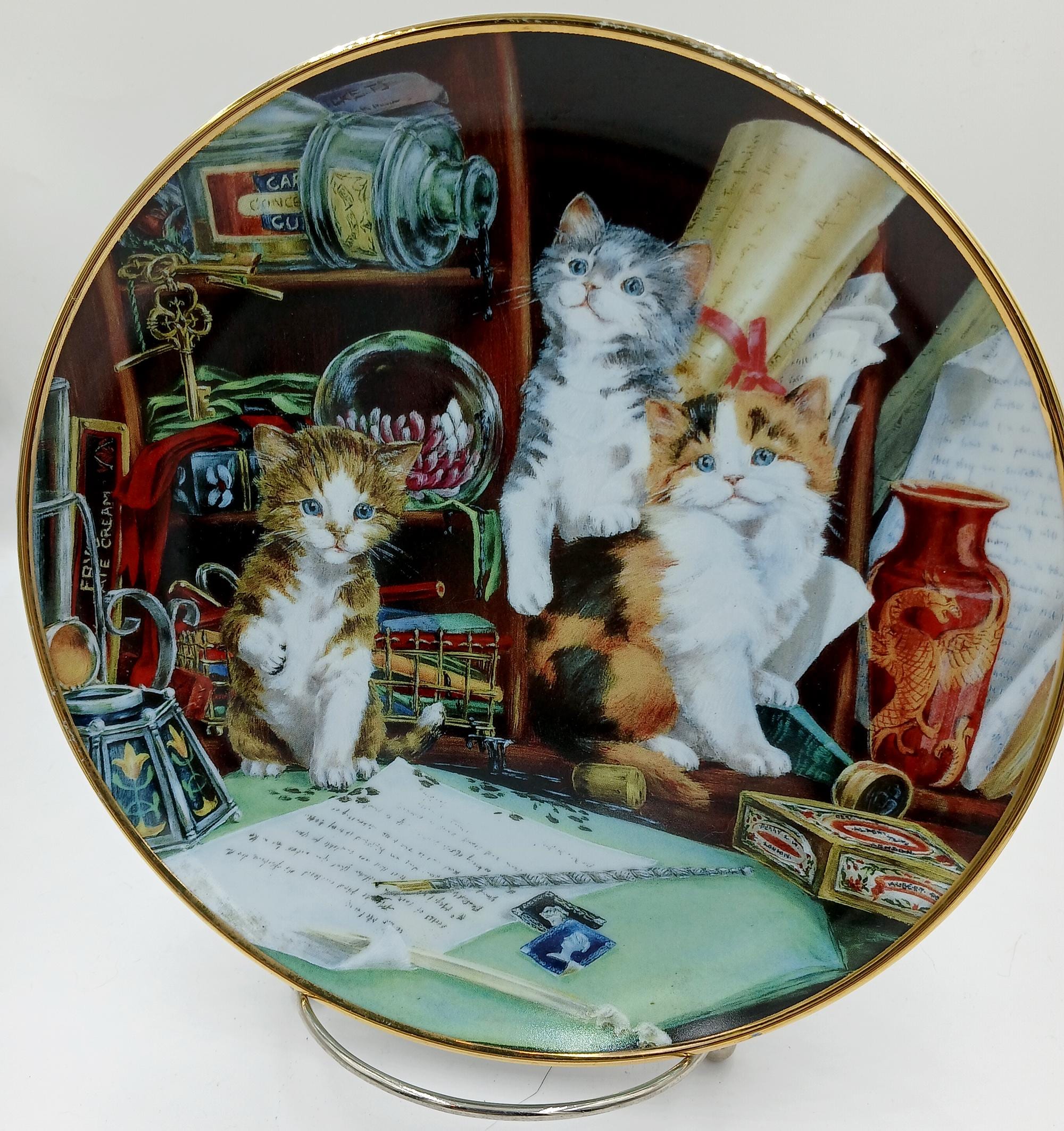 Franklin Mint Cat Plate - Etsy Canada