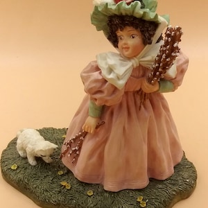 Maude Humphrey Bogart Figurine: Playful Companions, Girl with Kitty (1993)