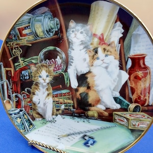 Franklin Mint Cat Plates - Etsy