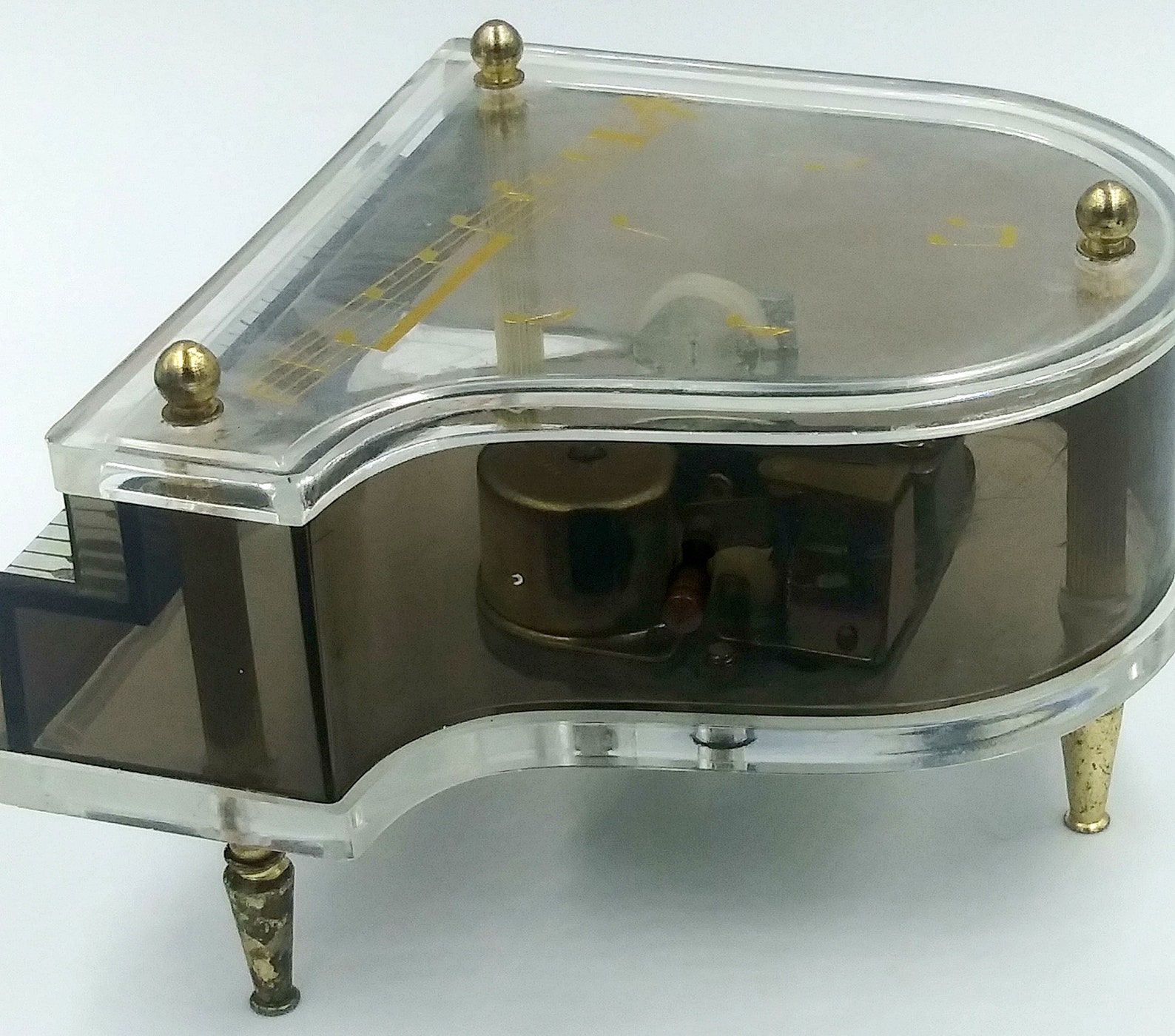 Schmid Musical Collections Black/White Lucite Piano Music Box. Etsy