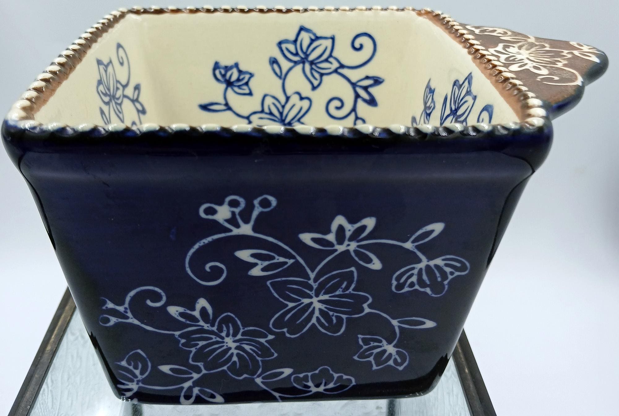Ramequin dentelle florale Temp-tations : plat à four bleu
