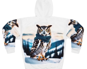 Owl Lover's Unisex Pullover Hoodie - Cozy Wildlife Apparel, Great for Winter Holidays, Gift for Nature Enthusiasts, Warm and Fun Fashion