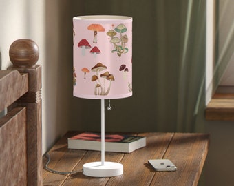 Lampe champignon, lampe de table de chevet, lampe de lecture, lampe coucher de soleil, lampe à fleurs, décoration de chambre, lampe hippie, pied de lampe champi, lampe US, CA sur un support