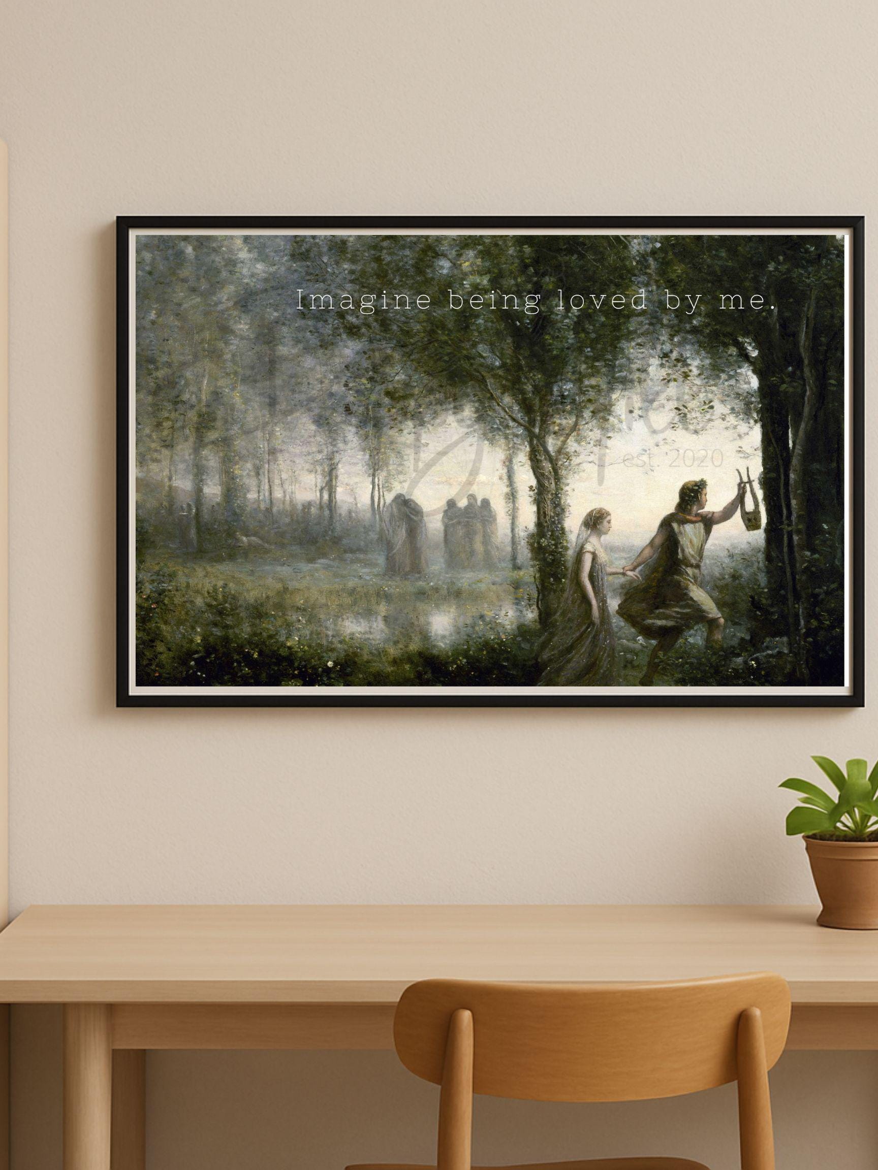 Orpheus Leading Eurydice From the Underworld,Jean-Baptiste-Camille Corot, Hozier &quot;Talk&quot; lyrics - art & song lyric art, Instant Download