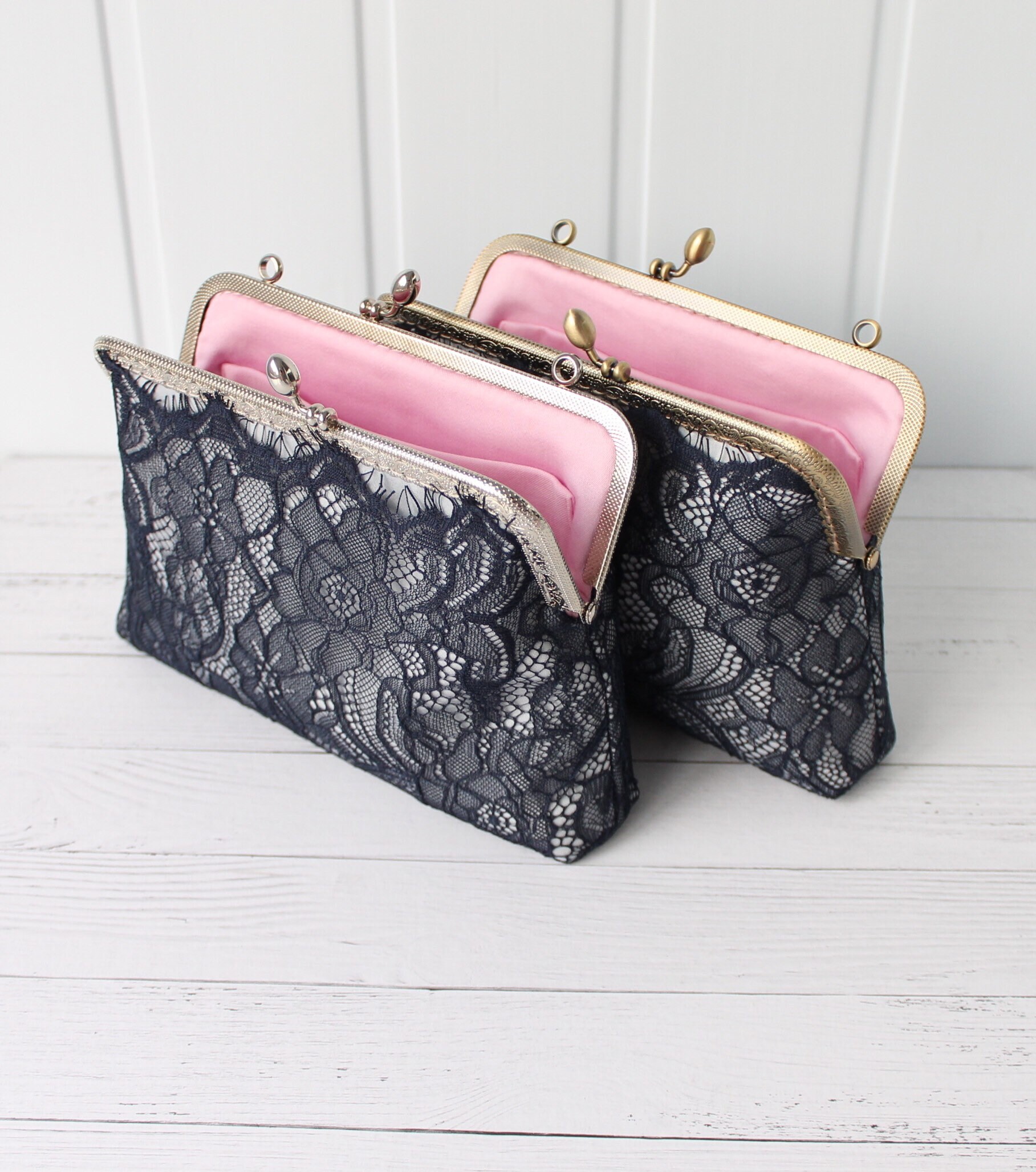 Navy blue bag Wedding Mother of the bride purse / Navy lace Etsy