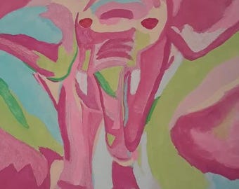 Acrylic Abstract Elephant Painting