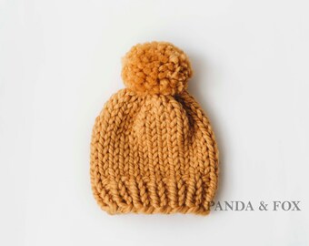 mustard baby beanie