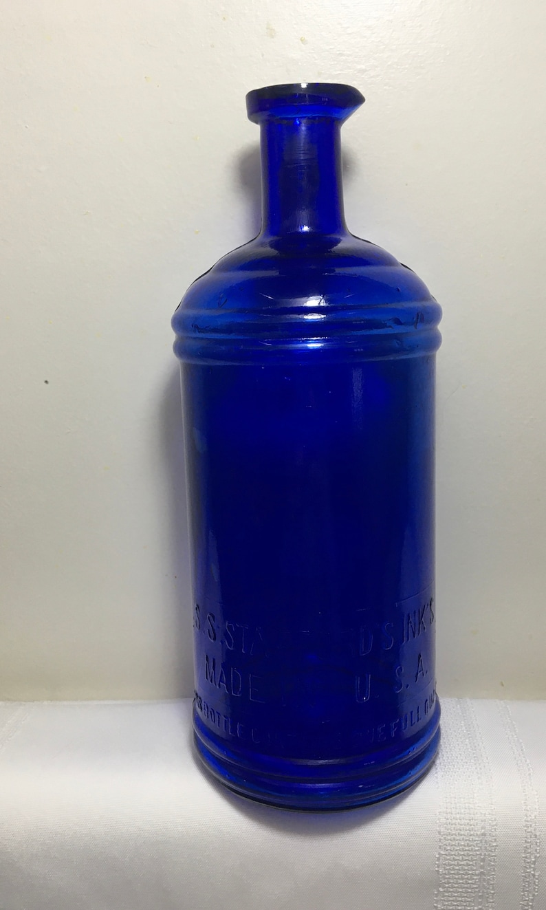 Antique Cobalt Blue Master Ink Bottle Etsy