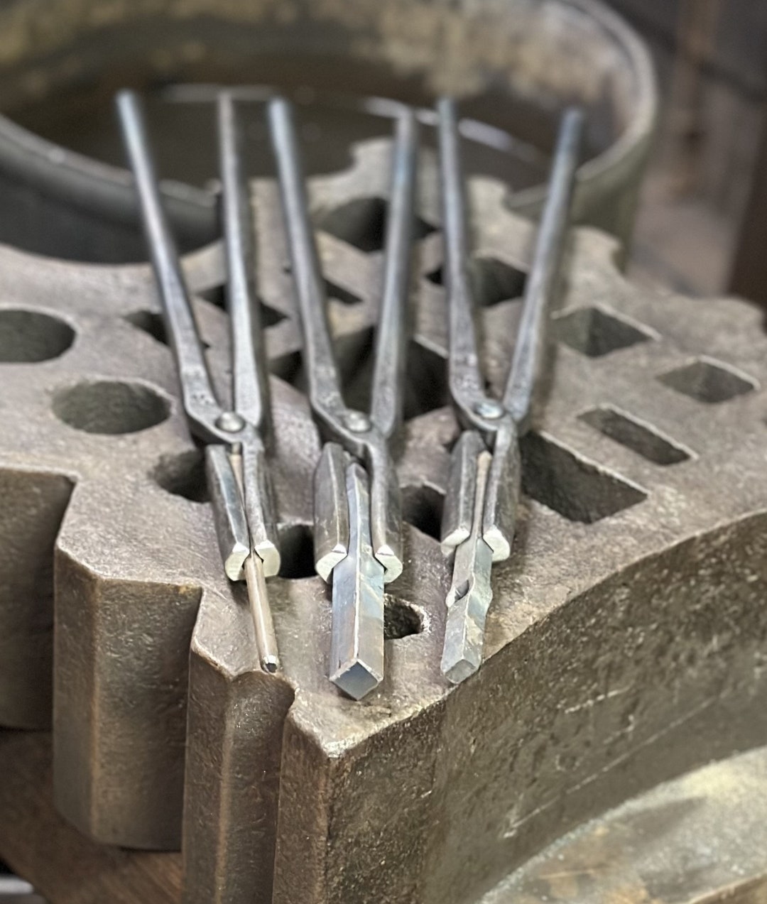 Blacksmith Tong Set of 3 Vbit Tongs Tools for Anvil Made in USA Etsy