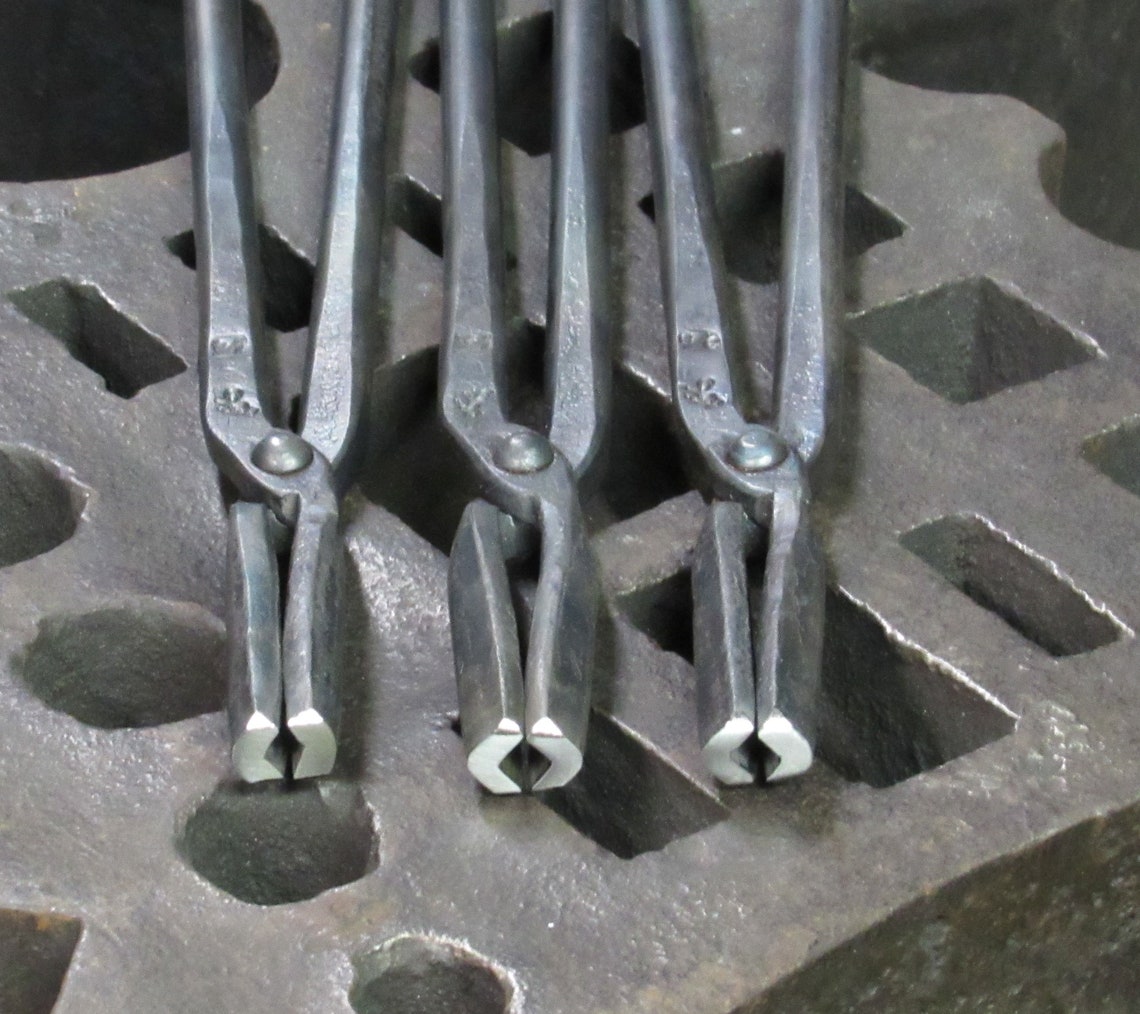 Blacksmith Tong Set of 3 Vbit Tongs Tools for Anvil Made in Etsy