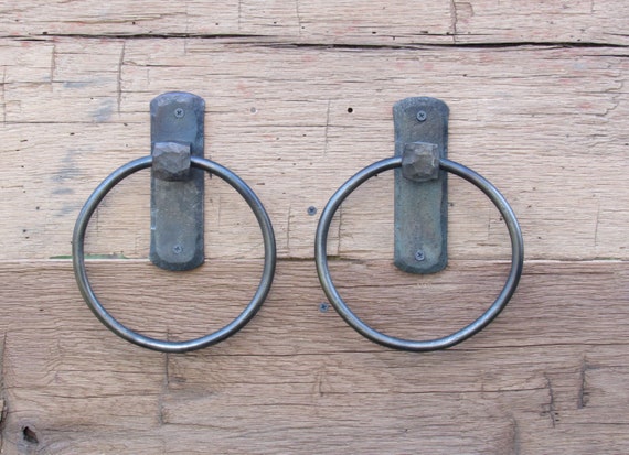 Hand Forged Wrought Iron Towel Ring Powder Room D cor Etsy