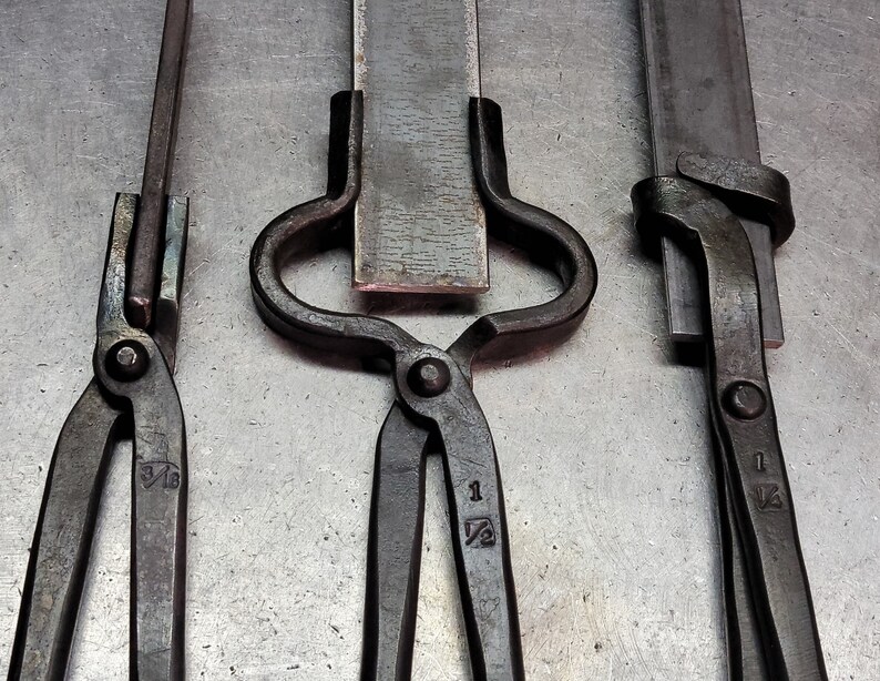 Knife Making shops Tongs Set Used by FIF Champions Hand Forged in USA
