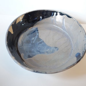 large ceramic handmade serving bowl, wide and low shape