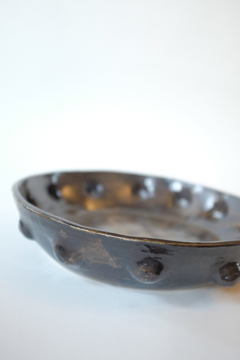 ceramic handmade wide serving bowl, large and flat image 4