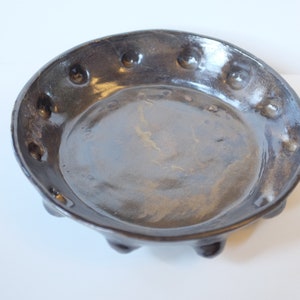 ceramic handmade wide serving bowl, large and flat image 2
