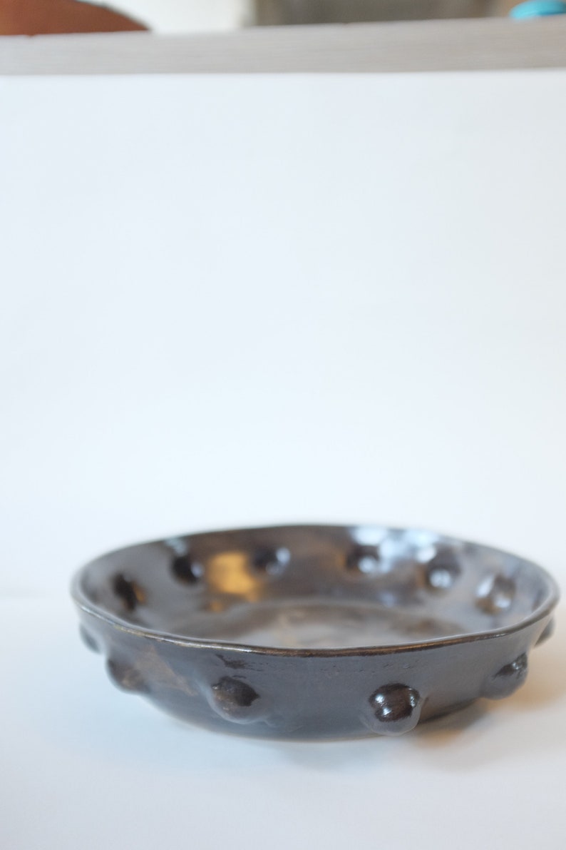 ceramic handmade wide serving bowl, large and flat image 5