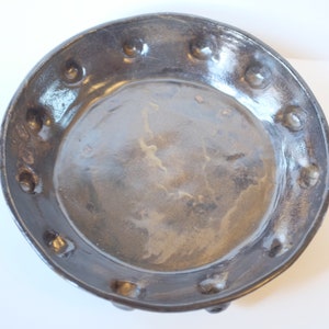 ceramic handmade wide serving bowl, large and flat image 3