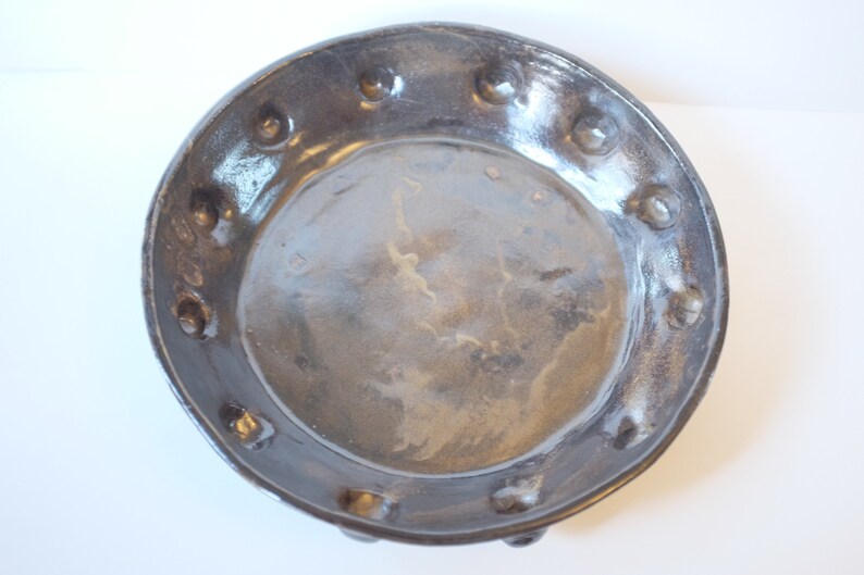 ceramic handmade wide serving bowl, large and flat image 3