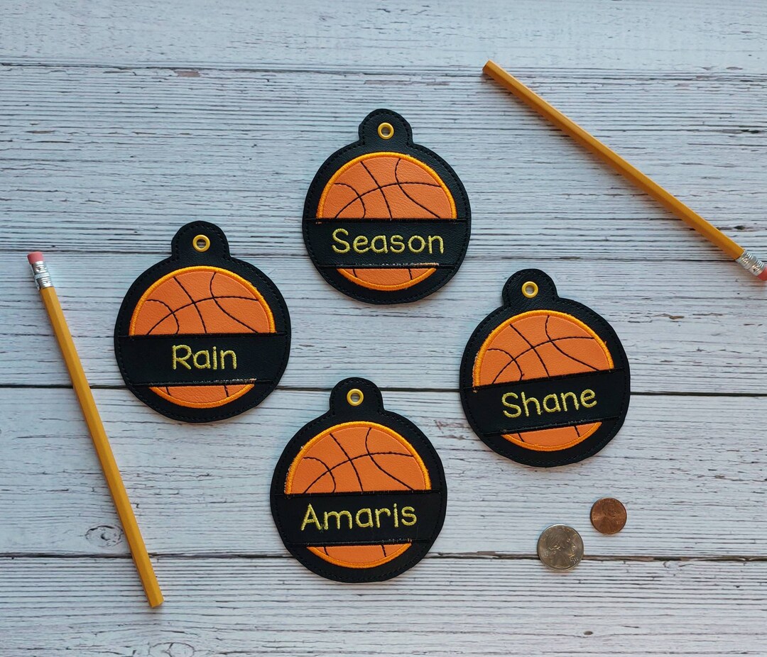 Basketball Name Tag Personalized Basketball Bag Tag Etsy