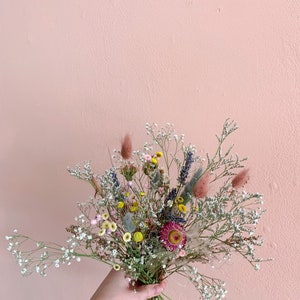 Whimsical dried flowers bouquet, bridesmaids bouquet, rustic dry flowers, gift for her, dry flowers bouquet, lavender dried bouquet image 4