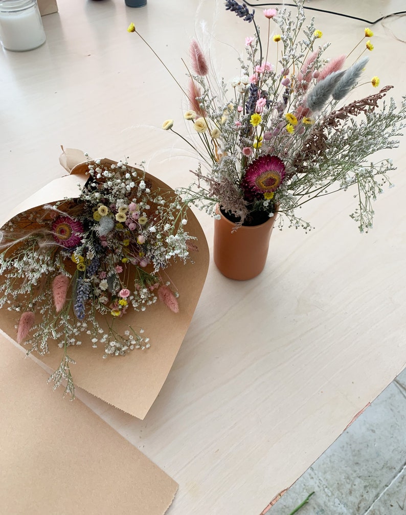 Whimsical dried flowers bouquet, bridesmaids bouquet, rustic dry flowers, gift for her, dry flowers bouquet, lavender dried bouquet image 8