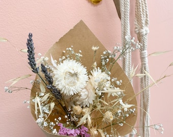 Small white and lavender dried flowers arrangement, bud vase flowers, home decor, rustic decor, rustic dried flowers, accent flowers decor