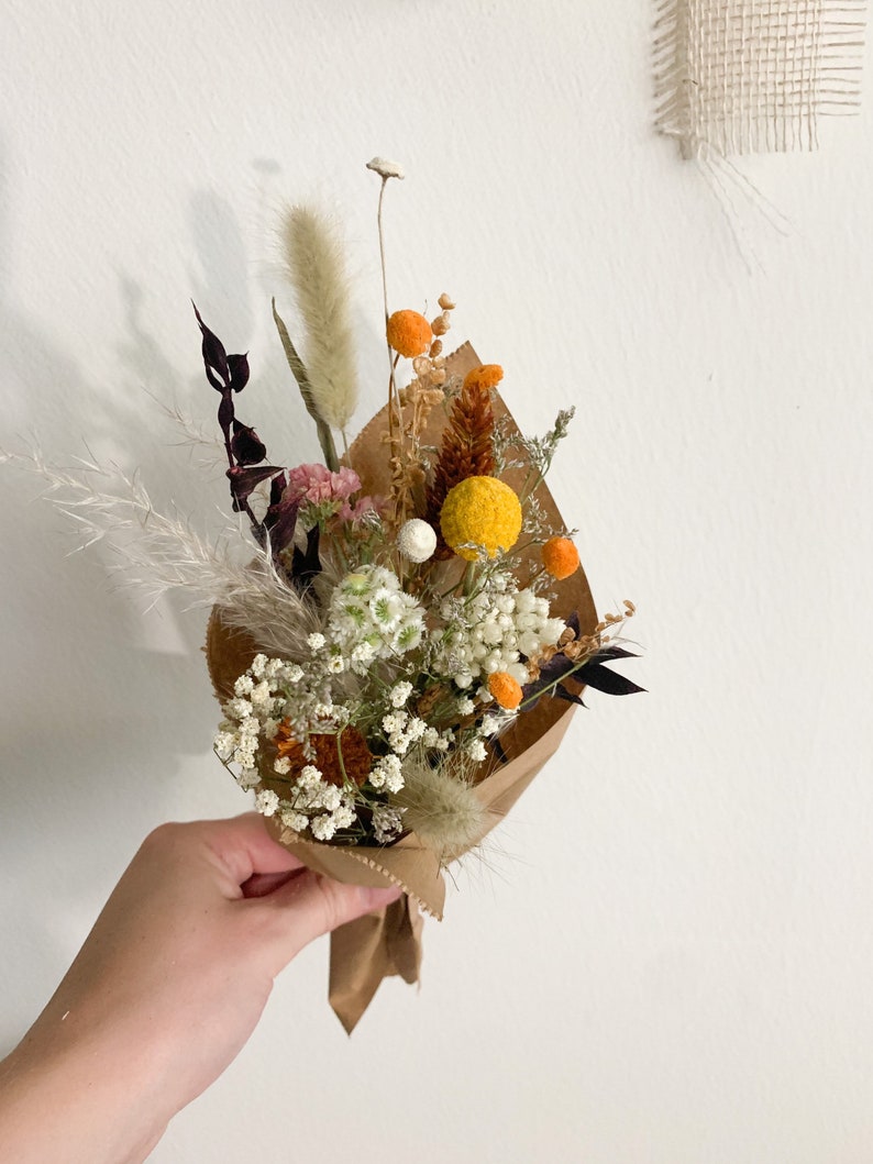 Small Dried Flowers Arrangement Bud Vase Flowers Sun Etsy