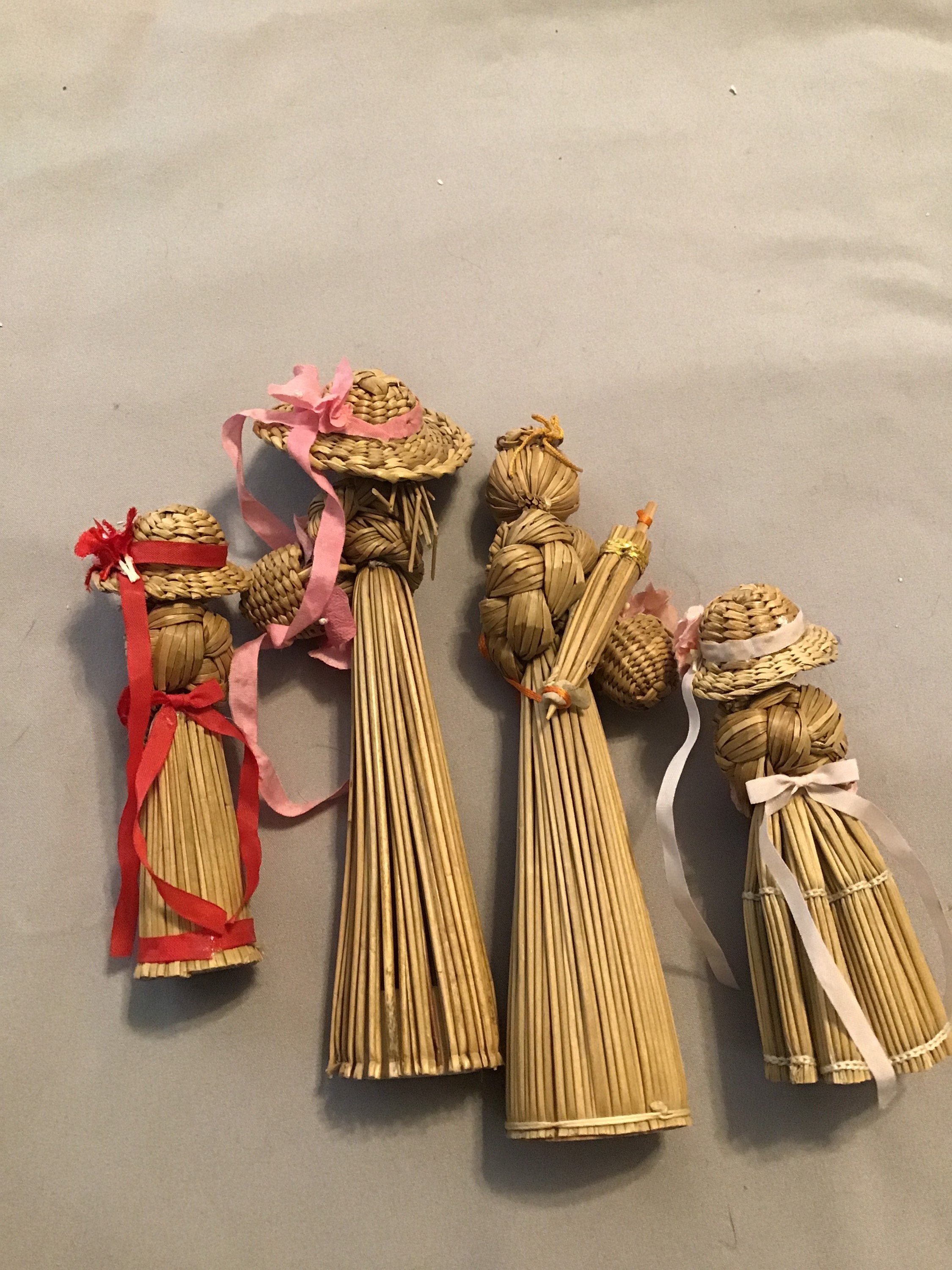 Vintage Straw dolls set of 4 Etsy