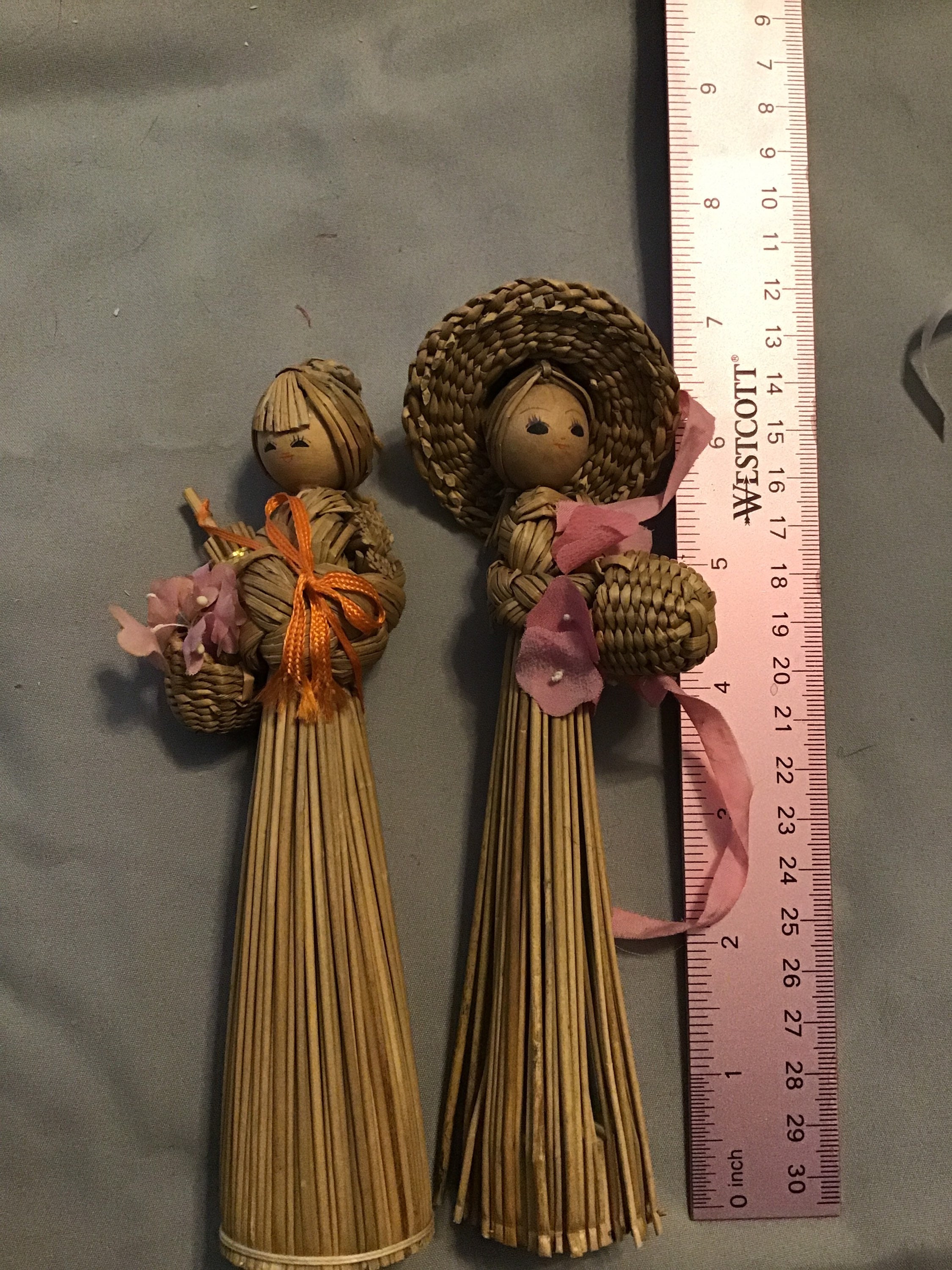 Vintage Straw dolls set of 4 Etsy