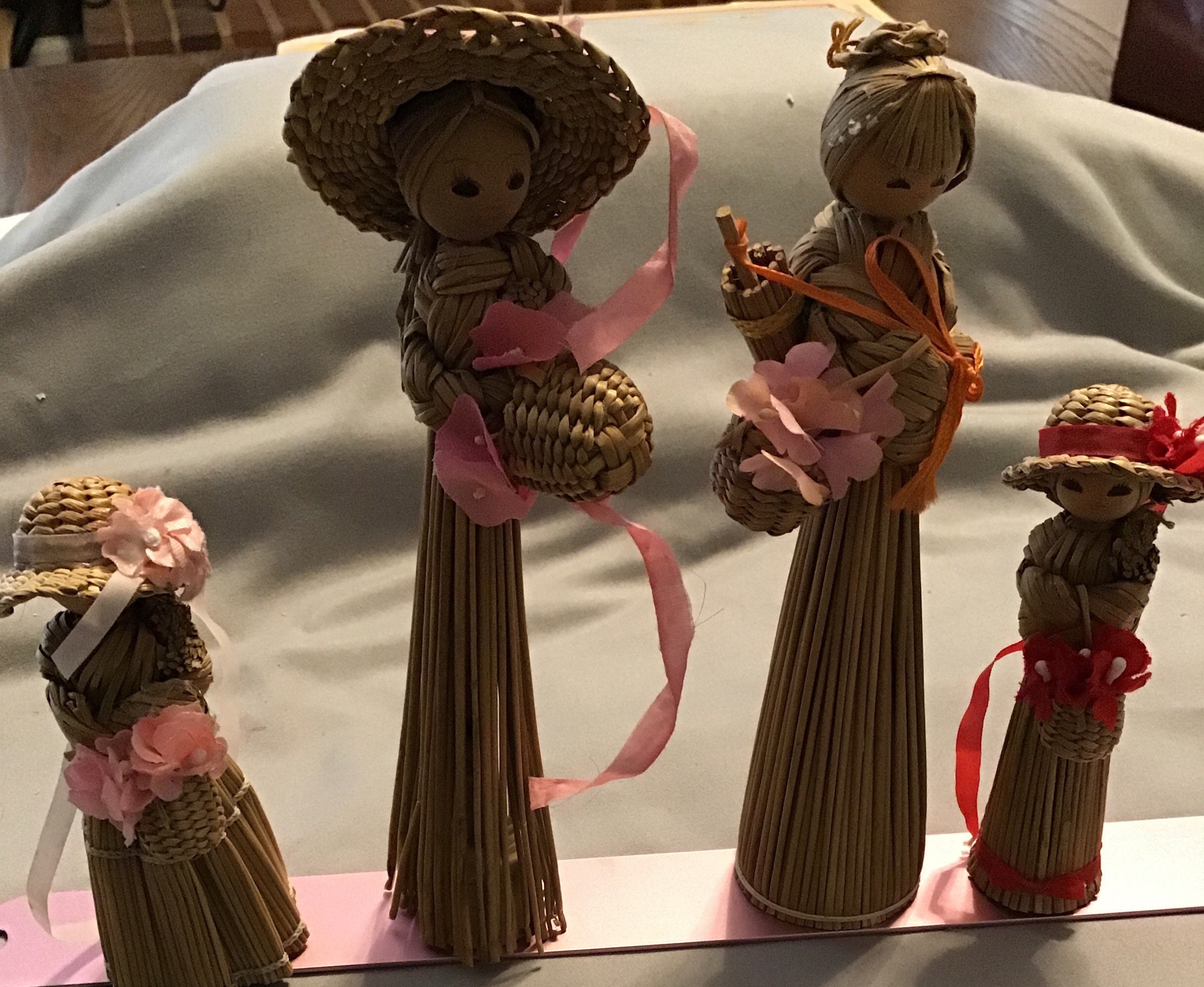 Vintage Straw dolls set of 4 Etsy