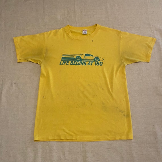 Vintage '80s yellow graphic t-shirt - image 1