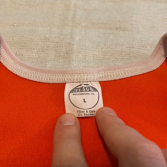 Vintage orange basketball-style jersey - image 3