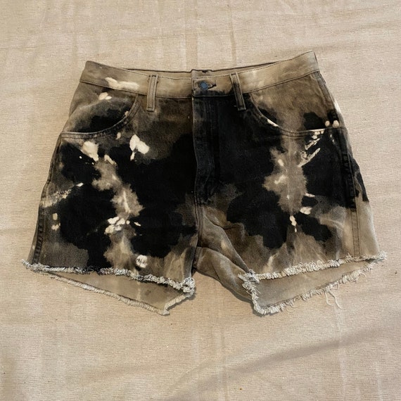 Vintage Rustler Bleached Out Cutoff Denim Shorts One of A Kind