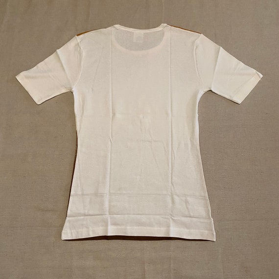 Deadstock vintage '70s brown & white t-shirt - image 2