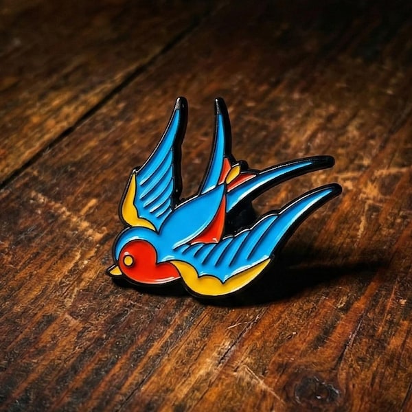Swallow enamel pin badge, these are flying of the shelves....