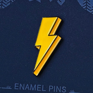 Yellow Lightening Bolt enamel pin badge, this just looks cool on anything...