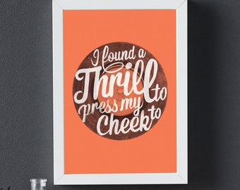 I found a Thrill - Art print poster, hand drawn typographic poster designed by Cold Up North