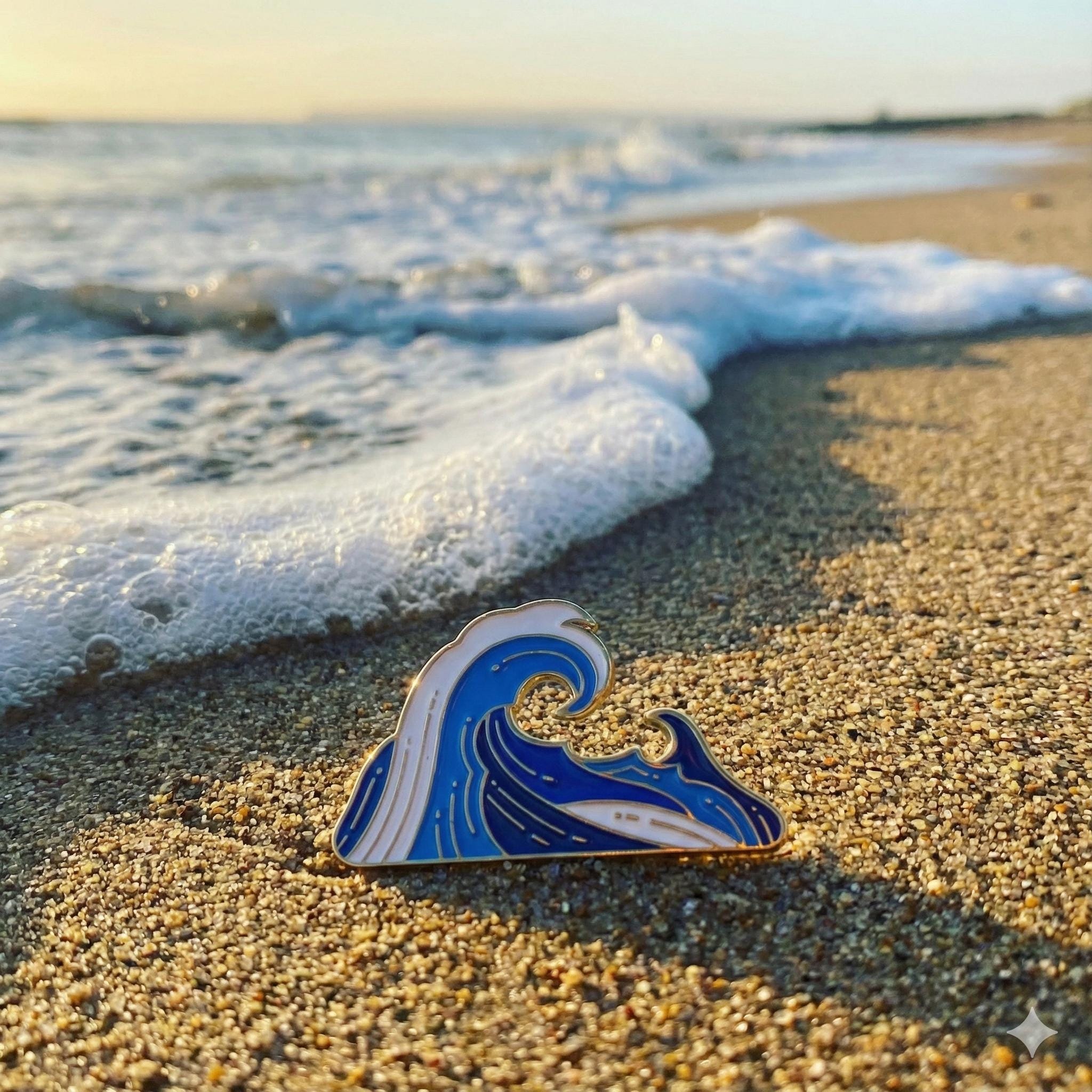 Wave Enamel Pin Badge, Designed by Cold up North - Etsy