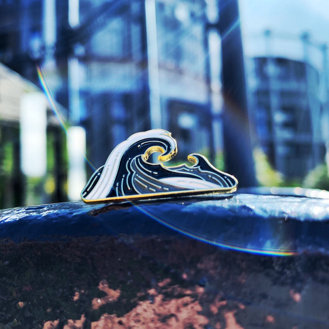 Black Wave Enamel Pin Badge, Designed by Cold up North - Etsy