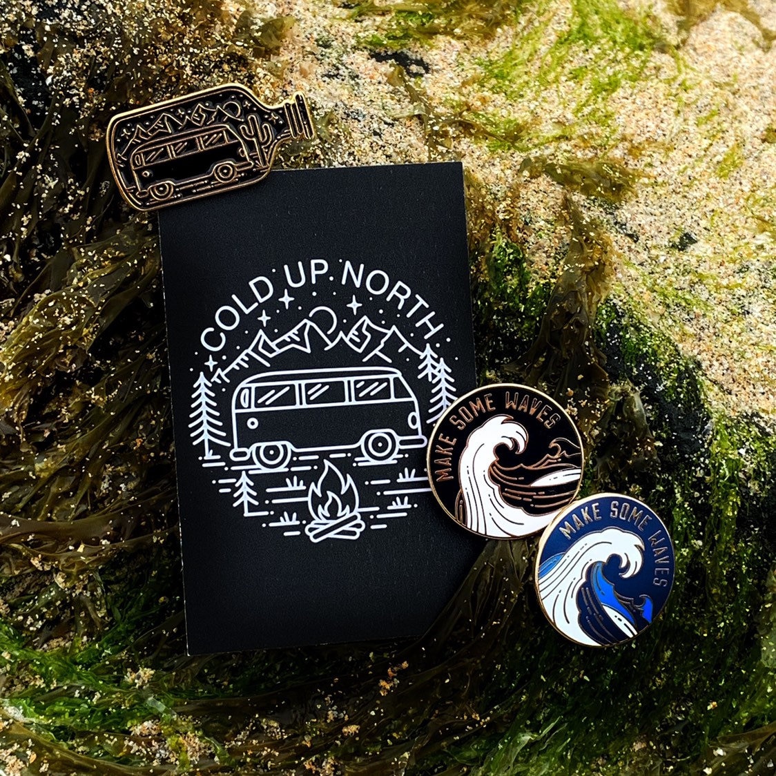 Wave Enamel Pin Badge, Designed by Cold up North - Etsy