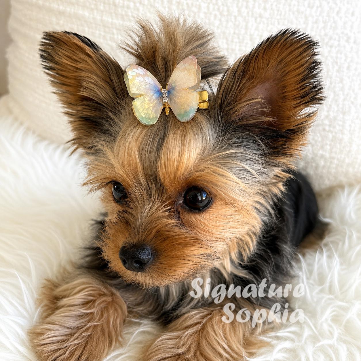 Puppy Dog Butterfly Hair Bow Clips - Fairy Piggie Bows Hair